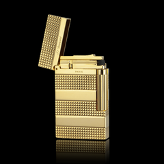 JT Dunant lighter Three Strips Grid Engraved Luxury Flame#036