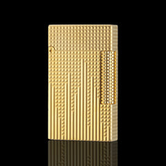 JT Dunant Clous de Paris Hobnail Vertical Stripe Soft Flame Lighter #003