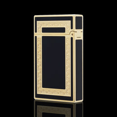 JT Dunant Greek Key Black Lacquer Single Soft Flame Lighter #066