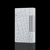 JT Dunant Croco Embossed Silver Gold Soft Flame Lighter #109