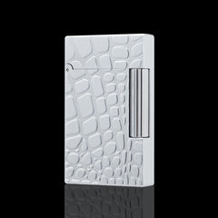 JT Dunant Croco Embossed Silver Gold Soft Flame Lighter #109