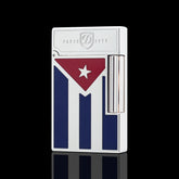 JT Dunant Cuban Flag Silver Single Soft Flame Lighter #124