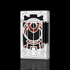JT Dunant Vintage Art Nouveau Red Black Soft Flame Lighter #138