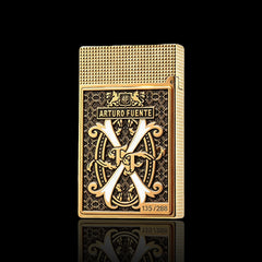 JT Dunant Fuente Ligne 2 White V Emblem Gold Lighter #250