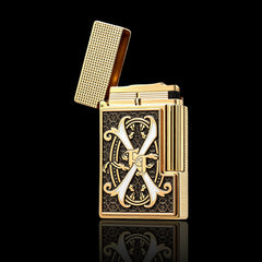 JT Dunant Fuente Ligne 2 White V Emblem Gold Lighter #250