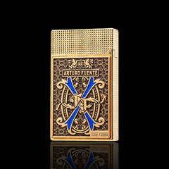 JT Dunant Fuente Ligne 2 Blue V Emblem Gold Lighter #250