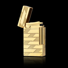 JT Dunant Ligne 2 Monogram Guilloche Black Gold Lighter #202