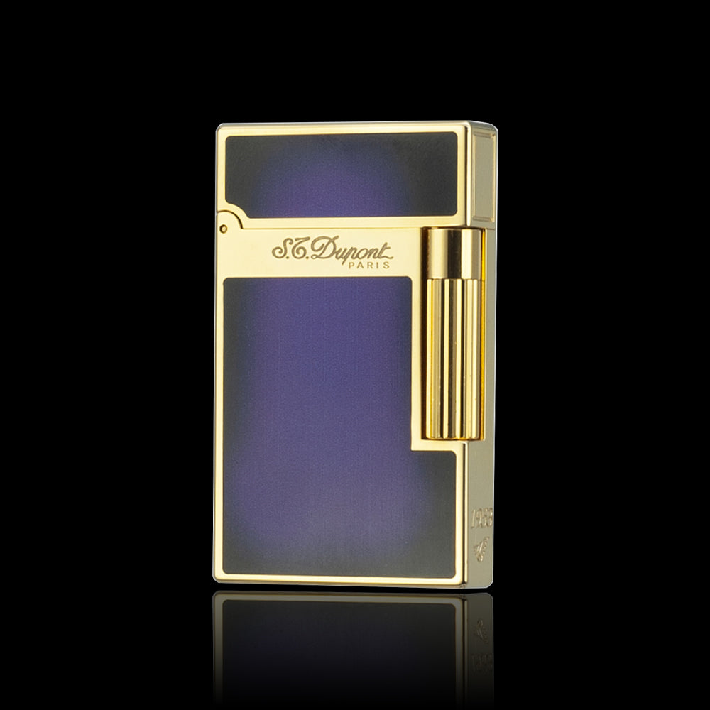 JT Dunant Purple Black Chinese Lacquer Double Flame Lighter #088