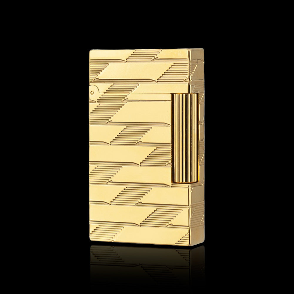 JT Dunant Ligne 2 Monogram Guilloche Black Gold Lighter #202