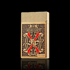 JT Dunant Fuente Ligne 2 Red V Emblem Gold Lighter #250