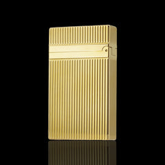 JT Dunant L2 Vertical Guilloche Gold Silver Single Soft Flame Lighter #007