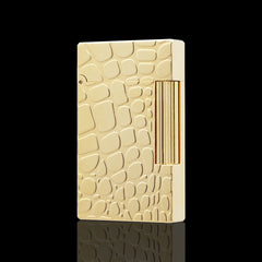 JT Dunant Croco Embossed Silver Gold Soft Flame Lighter #109