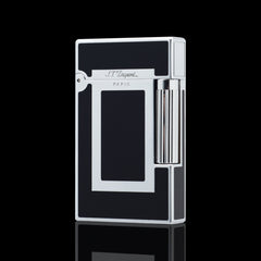 JT Dunant Black Lacquer Geometric Soft Flame Lighter #127
