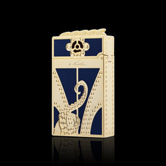 JT Dunant Gold Blue Octopus Embossed Jet Flame Lighter #650