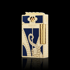 JT Dunant Gold Blue Octopus Embossed Jet Flame Lighter #650